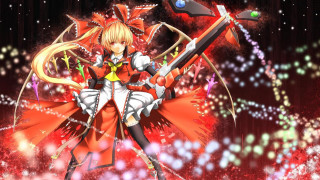 Anime character sword red dress - a anime character holding free wallpaper