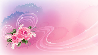Pink background flowers swirls side - flower and swirls free wallpaper
