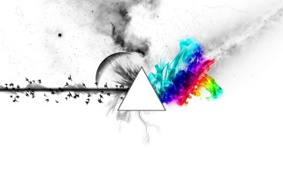 Triangle rainbow substance birds flying - a triangle free wallpaper for desktop