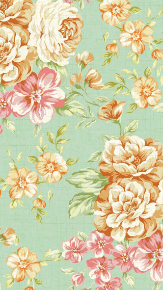 Flower pattern colorful green lightblue - many free wallpaper for mobile