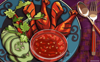 Plate food fork vegetables dingyunpeng - a fork and knife free wallpaper