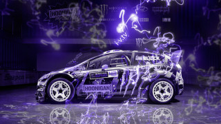 Graffiti car garage purple lights - graffiti free wallpaper