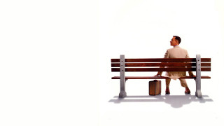 Man sitting bench suitcase hand 2 - a suitcase free wallpaper