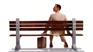 Man sitting bench suitcase suit - verdadism free wallpaper