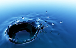 Blue water surface hole water - a hole in the middle of it free wallpaper