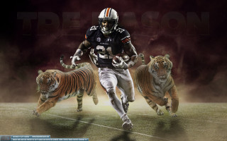 Football player tigers running field - a football player running free wallpaper