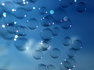Bubbles floating air blue background 2 - environmental free wallpaper for desktop