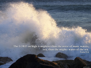 Wave crashing rocks bible verse - a bible verse free wallpaper