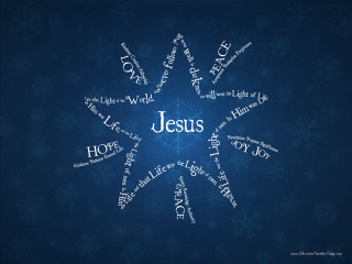 Snowflake jesus mosaic snowflakes blue - free christmas wallpaper