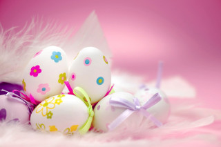 White eggs colorful designs purple - a purple bow free wallpaper