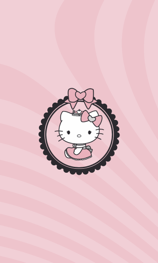 Hello kitty pink background bow 4 - plain background free wallpaper for mobile