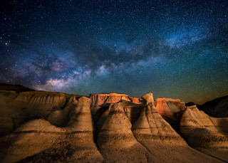 Night sky desert mountain range - sky above free wallpaper