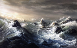 Large body water waves crashing - christophe vacher free wallpaper for desktop