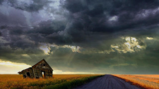 House road cloudy sky storm - under free wallpaper