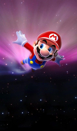 Mario running air purple background 2 - space free wallpaper for mobile