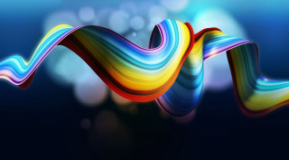 Colorful wave light dark background - surreal design free wallpaper
