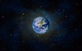 Earth night sky stars blue 3 - a picture of the earth free wallpaper