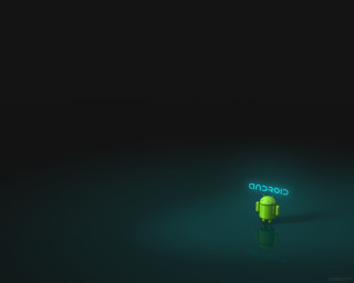 Green android logo black background 3 - a green glow free wallpaper