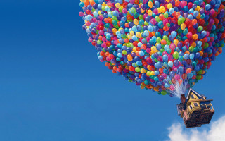 Floating house balloons in the 10 - a bunch of balloons free wallpaper