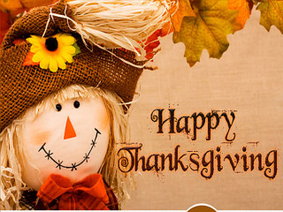 Thanksgiving card scarecrow autumn leaves - a happy thanksgiving free wallpaper