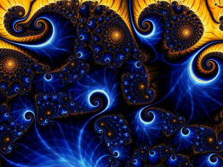 Blue yellow swirls mandelbrot fractals - swirl pattern free wallpaper