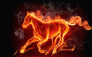 Horse running fire field flames 4 - a fire free wallpaper