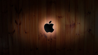 Wooden wall apple logo light 2 - darrell riche free wallpaper