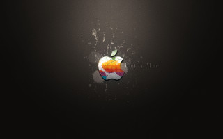 Apple logo black background paint - a apple logo free wallpaper