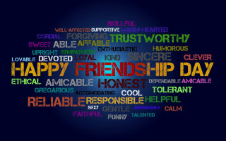Happy friends day word cloud 2 - character free wallpaper