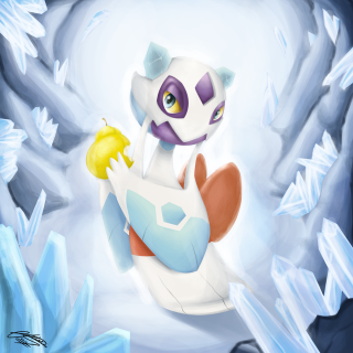 Cartoon plane snowy ice crystal - free winter wallpaper for tablet