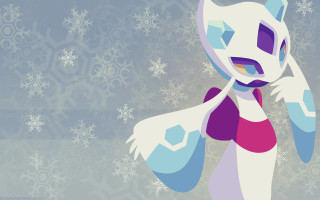 Cartoon character scarf snowflake background - crystal cubism free wallpaper