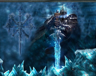 Demon sword snowy landscape ice - a sword in a snowy landscape free wallpaper