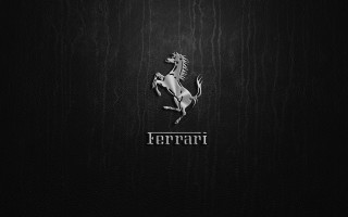 Ferrari logo black background white - back end free wallpaper