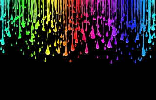 Rainbow rain droplet black background 2 - a rainbow free wallpaper
