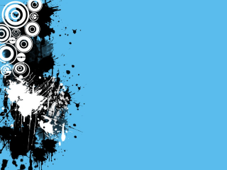 Blue background black white circles - grungy free wallpaper