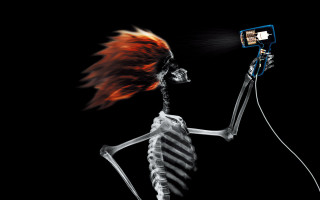 Skeleton camera head dark flashlight 3 - shock art free wallpaper for desktop