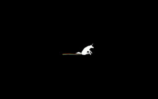 White unicorn flying dark sky - expressive free wallpaper
