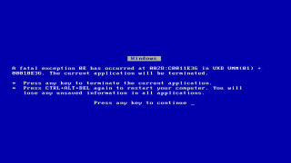 Blue screen with message reading - easy free wallpaper