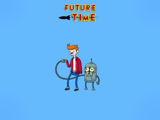 Future time cartoon robot hose - animation free wallpaper for desktop