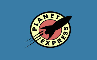 Plane flying logo planet express - a logo free wallpaper for desktop