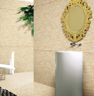 Bathroom sink mirror plant fantasy - free 3d render wallpaper for tablet