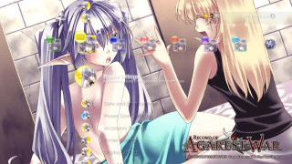 Anime girls sitting bed back - their back free wallpaper for desktop