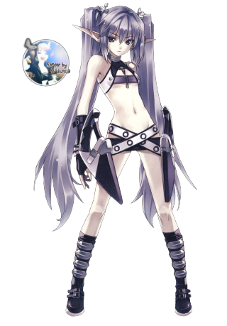 Woman black outfit sword black - a white circle in the middle free wallpaper