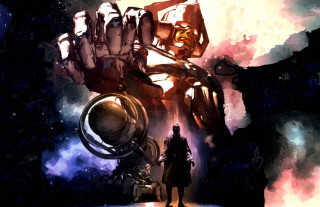 Man giant robot space clouds - bill sienkiewicz free wallpaper