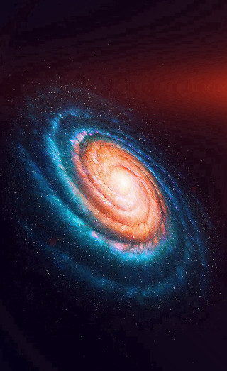 Spiral galaxy red light black - christopher balaskas free wallpaper for mobile