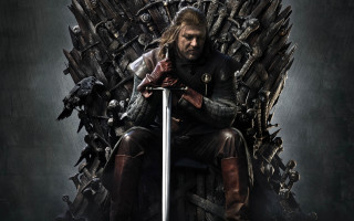 Man sitting iron throne holding - game free wallpaper