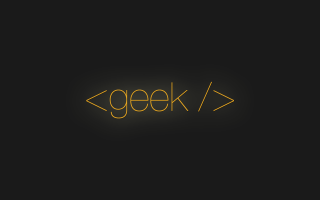 Yellow geek arrow black background - the middle free wallpaper for desktop