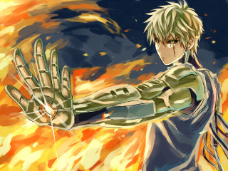 Man fireball flames blonde armor - a fireball free wallpaper