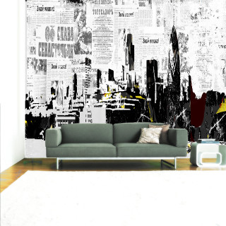 Living room couch newspaper wall - a chair in front free wallpaper for tablet