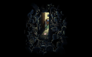 Room filled people doorway person - the doorway free wallpaper